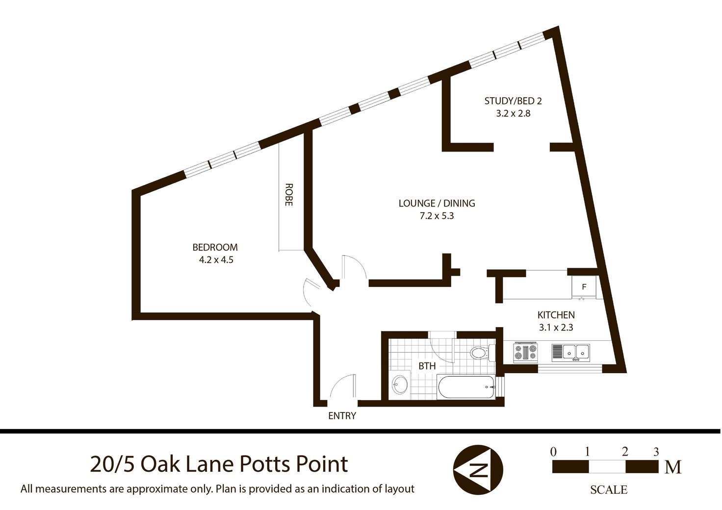 Floorplan of Homely apartment listing, 20/5 Oak Lane, Potts Point NSW 2011