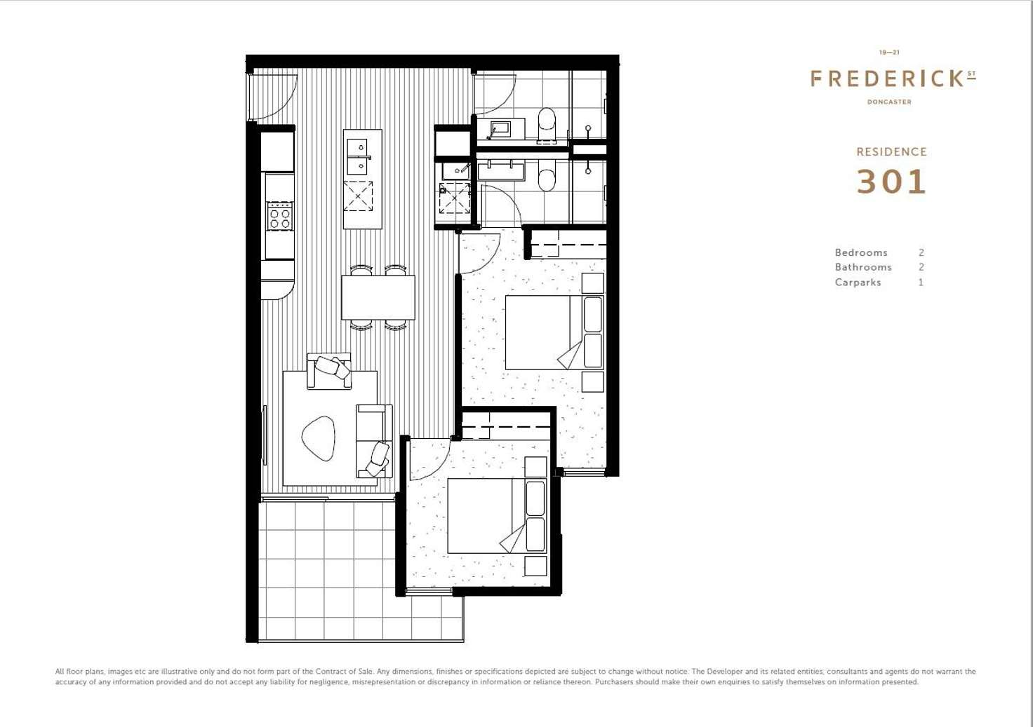Floorplan of Homely apartment listing, 301/19-21 Frederick Street, Doncaster VIC 3108