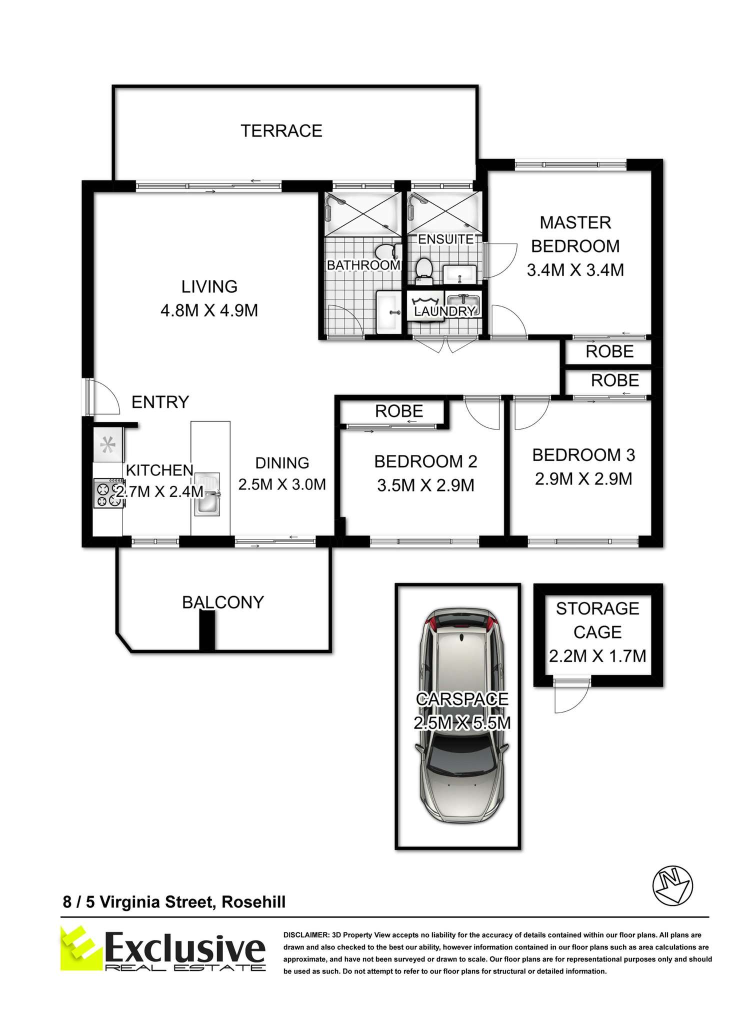 Floorplan of Homely unit listing, 8/5-13 Virginia Street, Rosehill NSW 2142