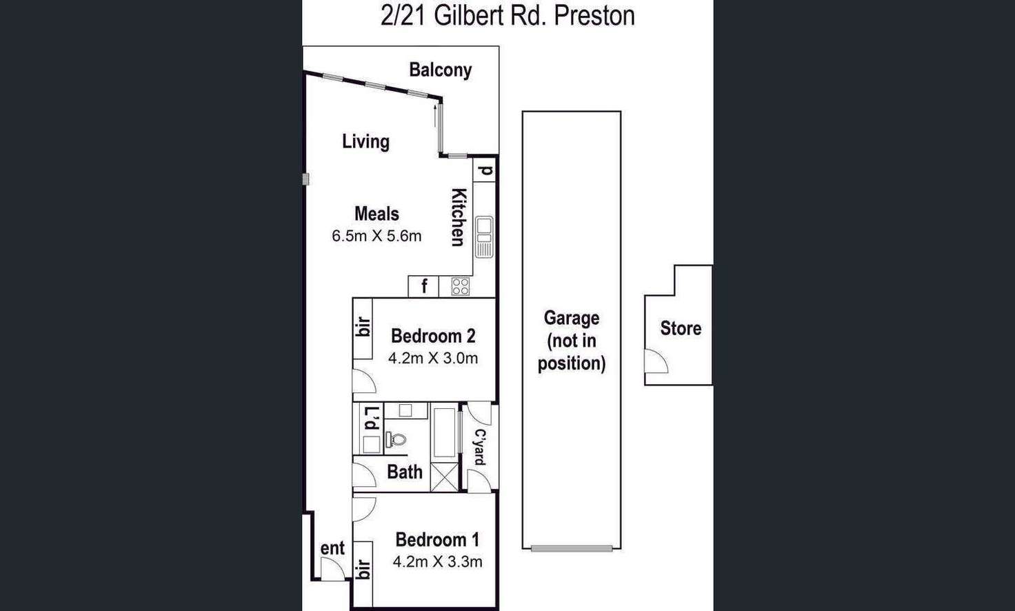 Floorplan of Homely apartment listing, 2/21 Gilbert Road, Preston VIC 3072