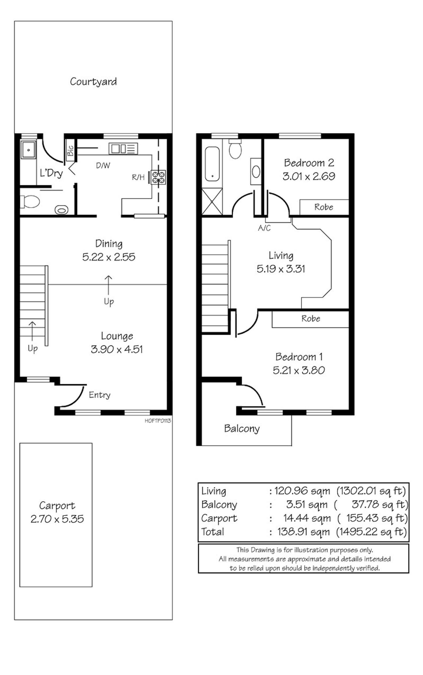 Floorplan of Homely townhouse listing, 7/164 Barton Terrace West, North Adelaide SA 5006