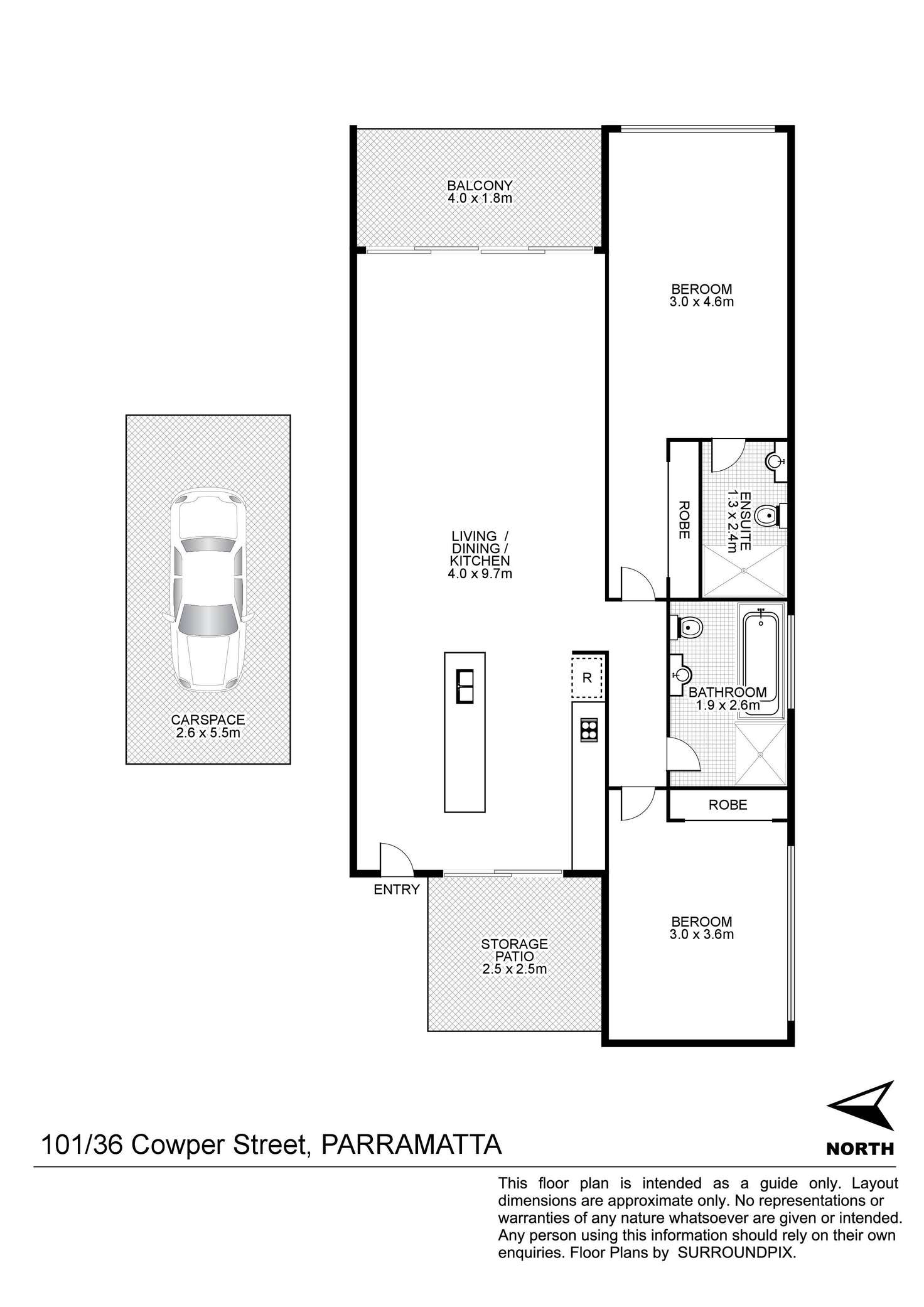 Floorplan of Homely unit listing, 1011/36 Cowper Street, Parramatta NSW 2150