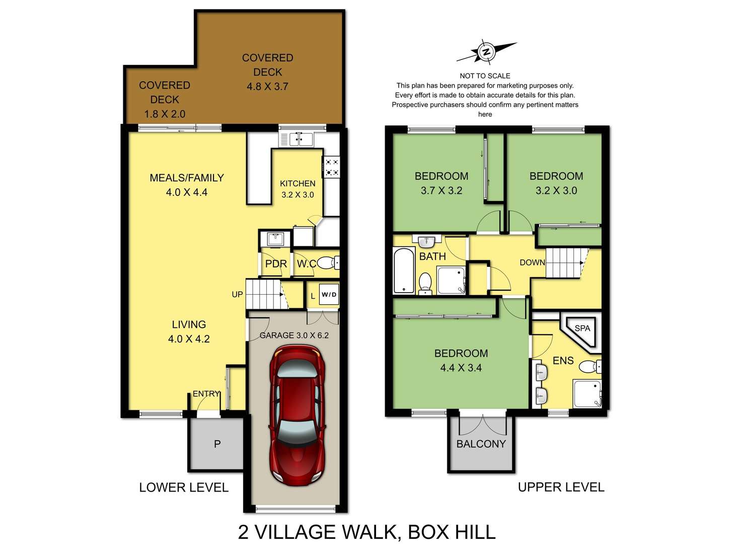Floorplan of Homely townhouse listing, 2 Village Walk, Box Hill VIC 3128
