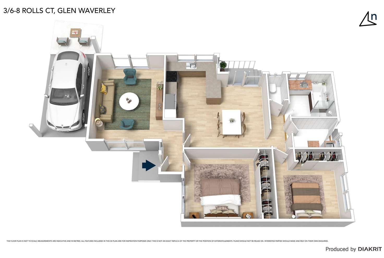 Floorplan of Homely unit listing, 3/6-8 Rolls Court, Glen Waverley VIC 3150