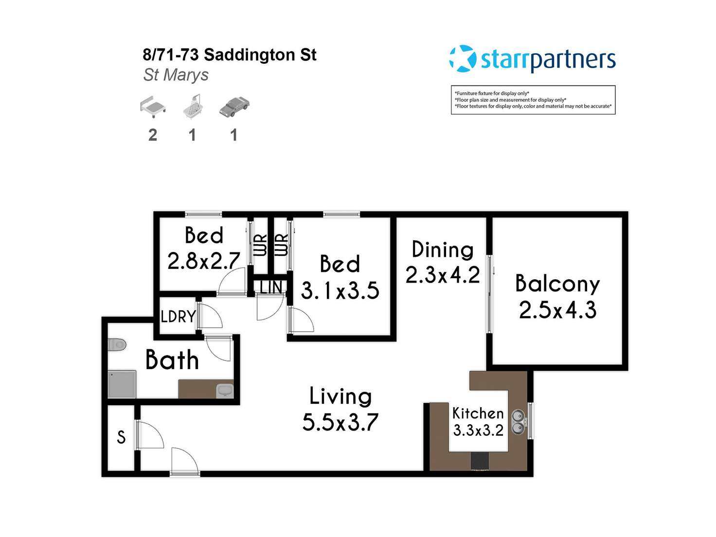 Floorplan of Homely apartment listing, 8/71-73 Saddington Street, St Marys NSW 2760