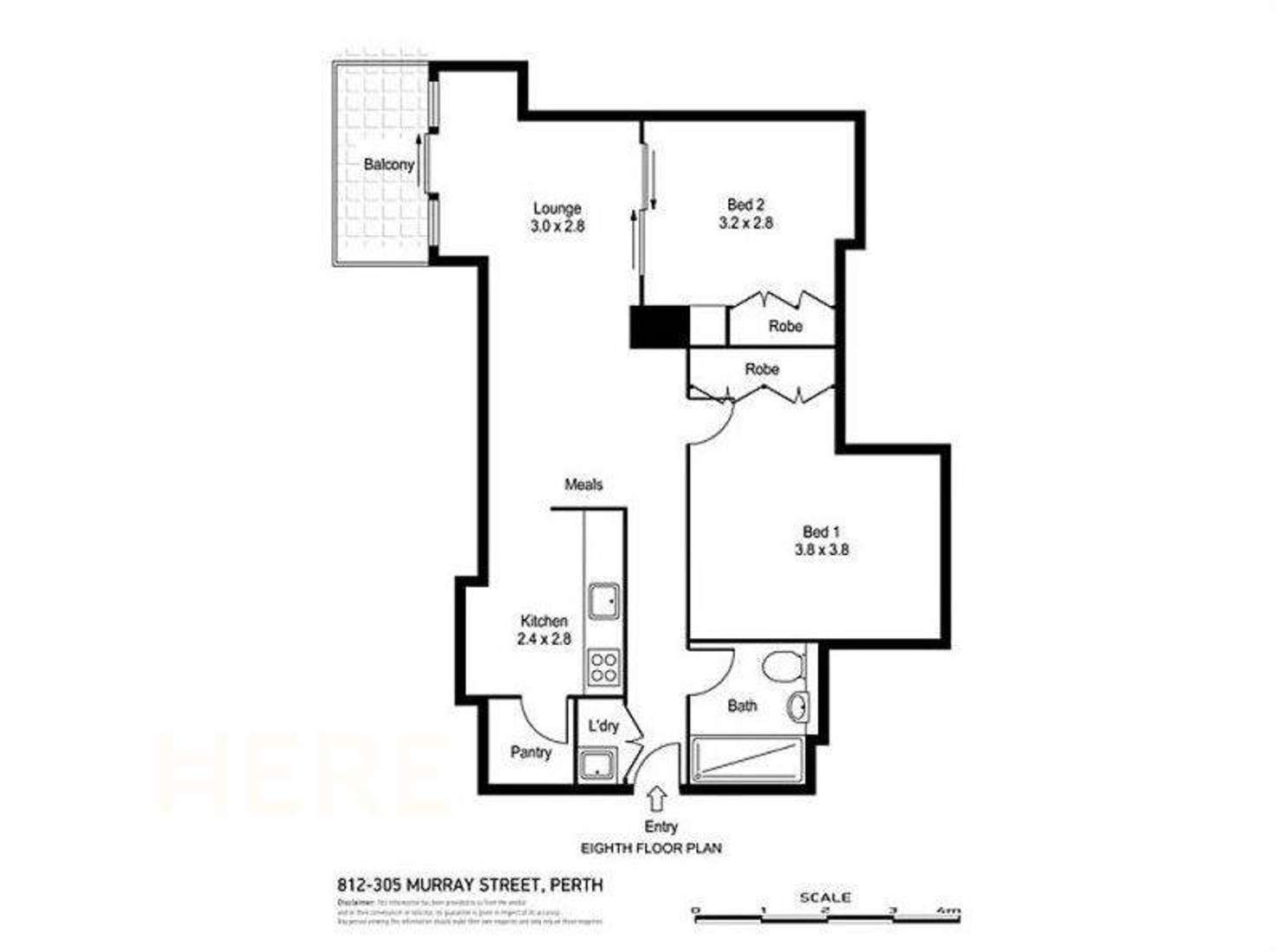 Floorplan of Homely apartment listing, 812/305 Murray Street, Perth WA 6000