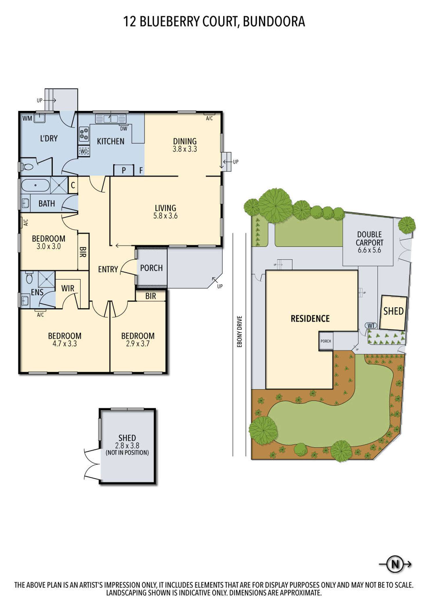 Floorplan of Homely house listing, 12 Blueberry Court, Bundoora VIC 3083