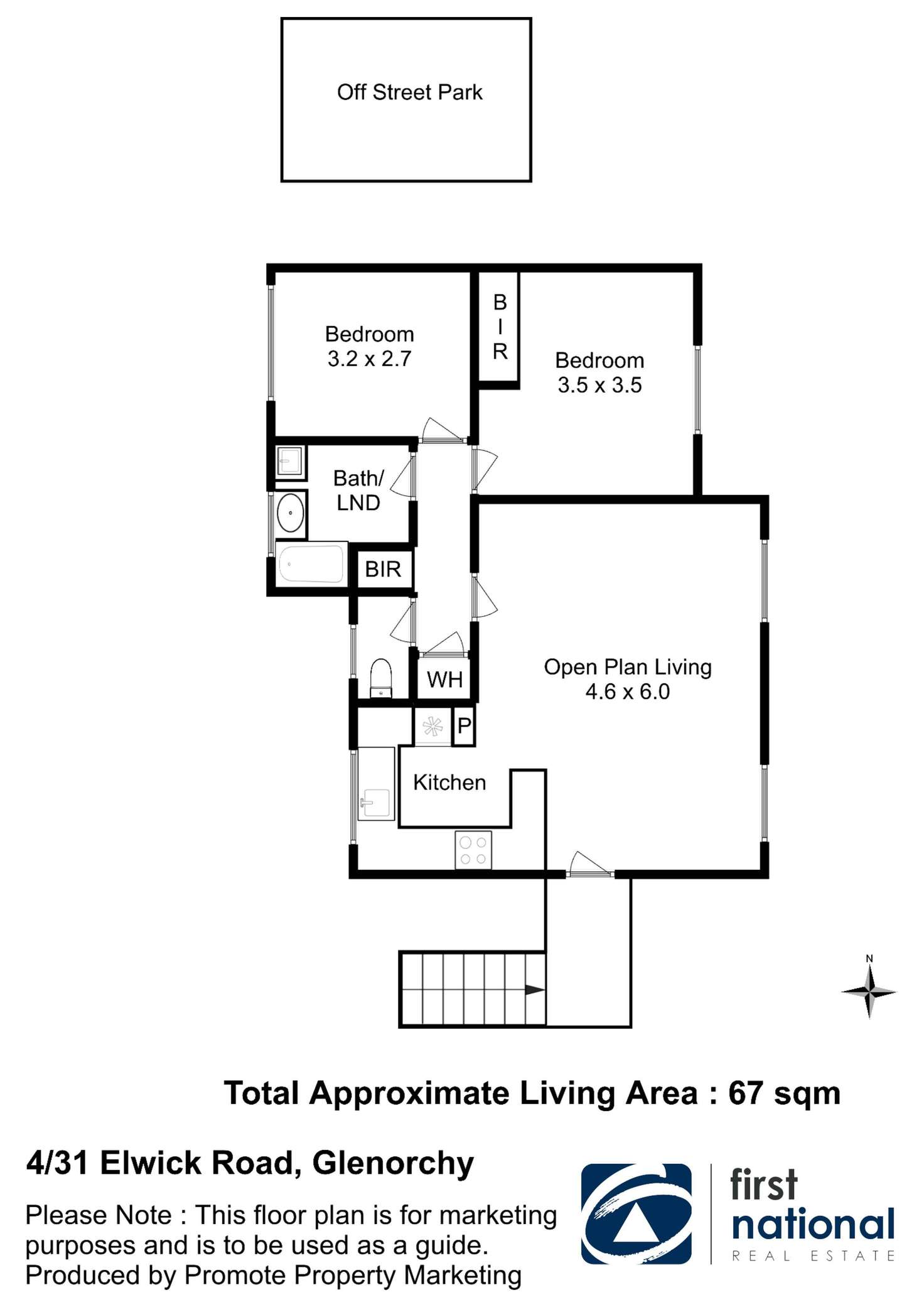 Floorplan of Homely unit listing, 4/31 Elwick Road, Glenorchy TAS 7010