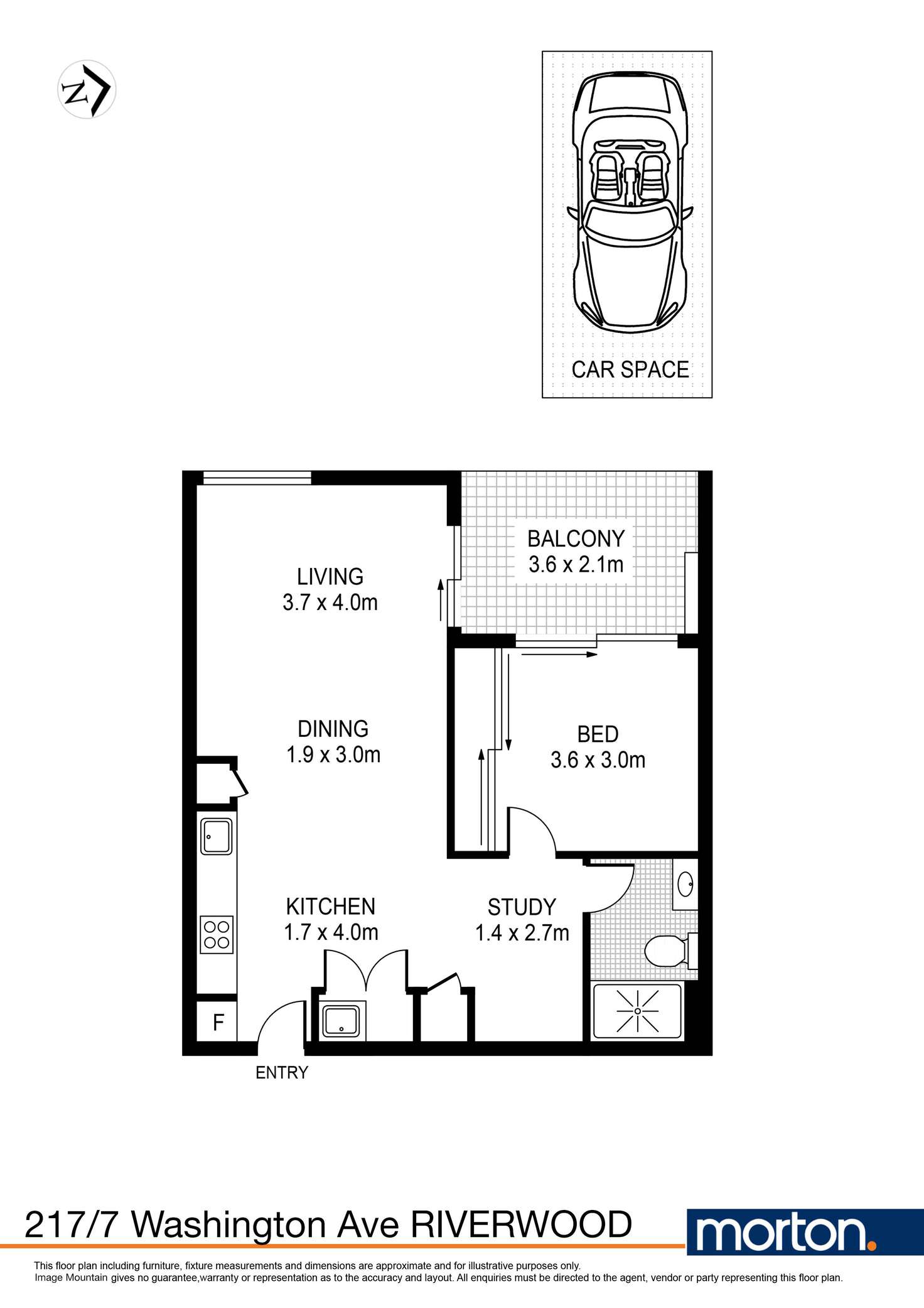 Floorplan of Homely apartment listing, 217/7 Washington Avenue, Riverwood NSW 2210