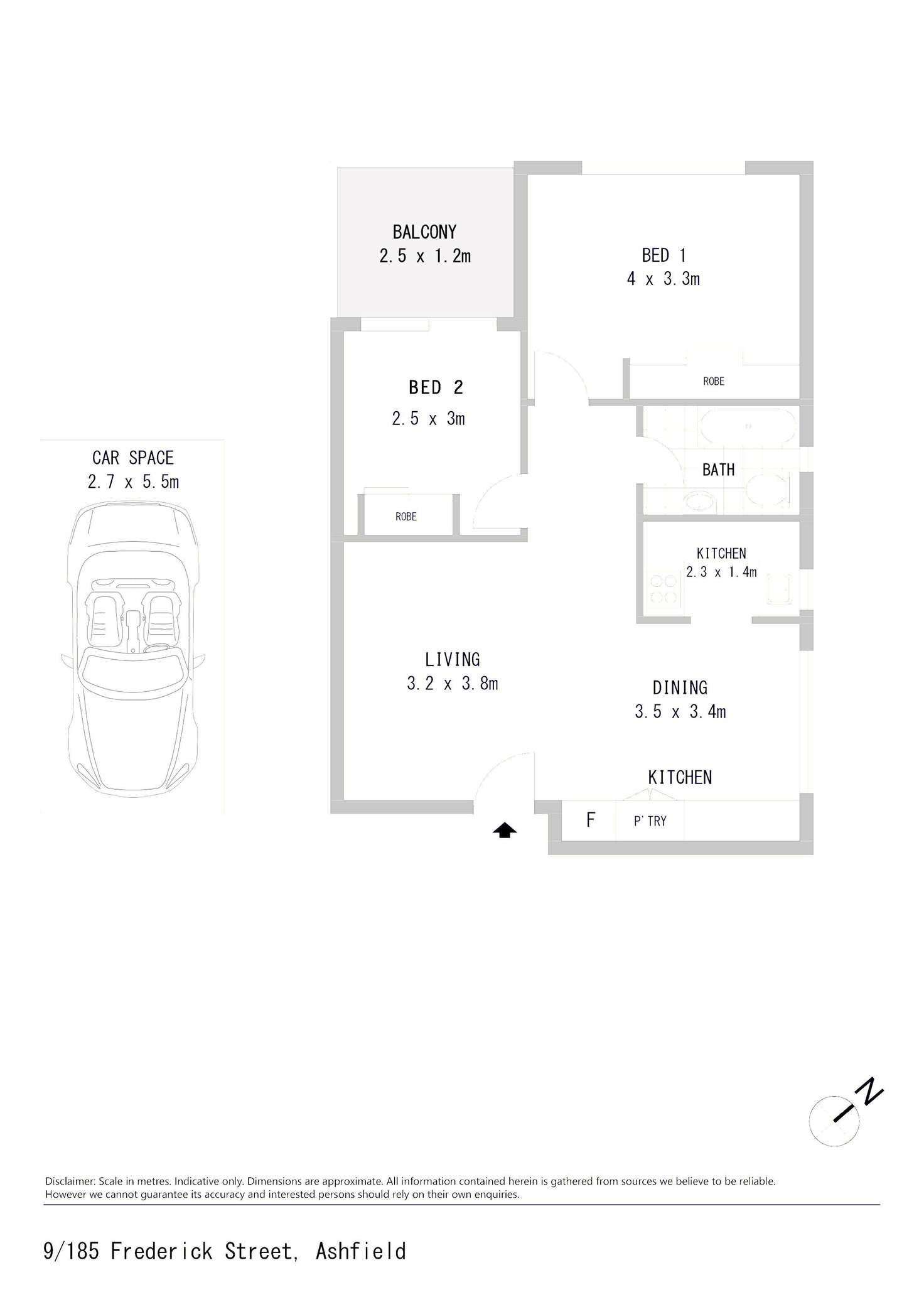 Floorplan of Homely apartment listing, 9/185 Frederick Street, Ashfield NSW 2131