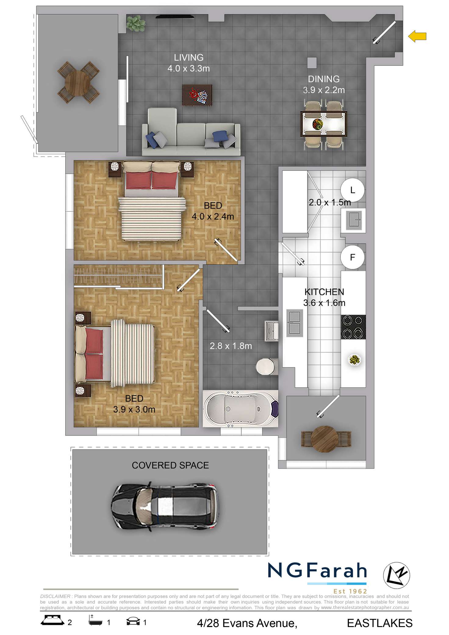 Floorplan of Homely apartment listing, 4/28 Evans Avenue, Eastlakes NSW 2018
