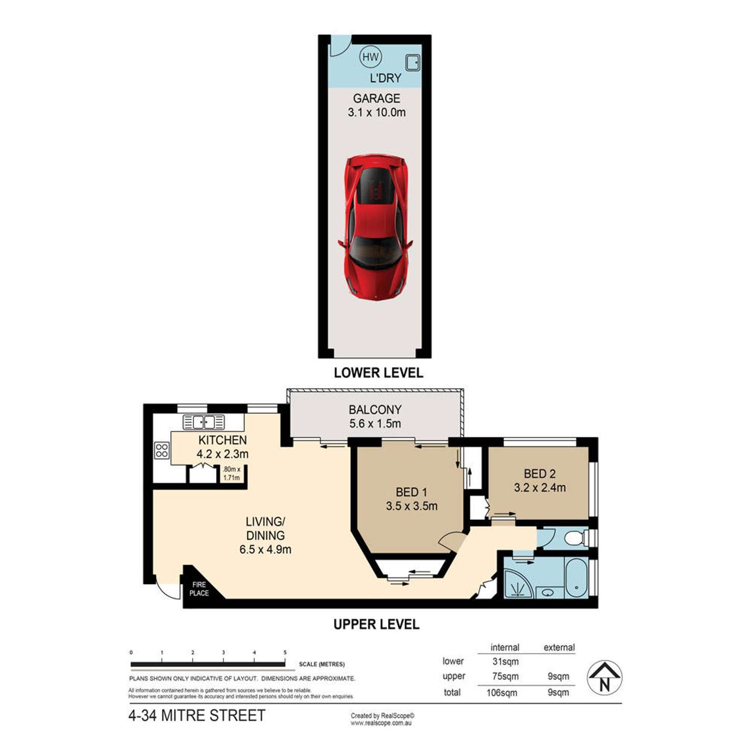 Floorplan of Homely unit listing, 4/34 Mitre Street, St Lucia QLD 4067