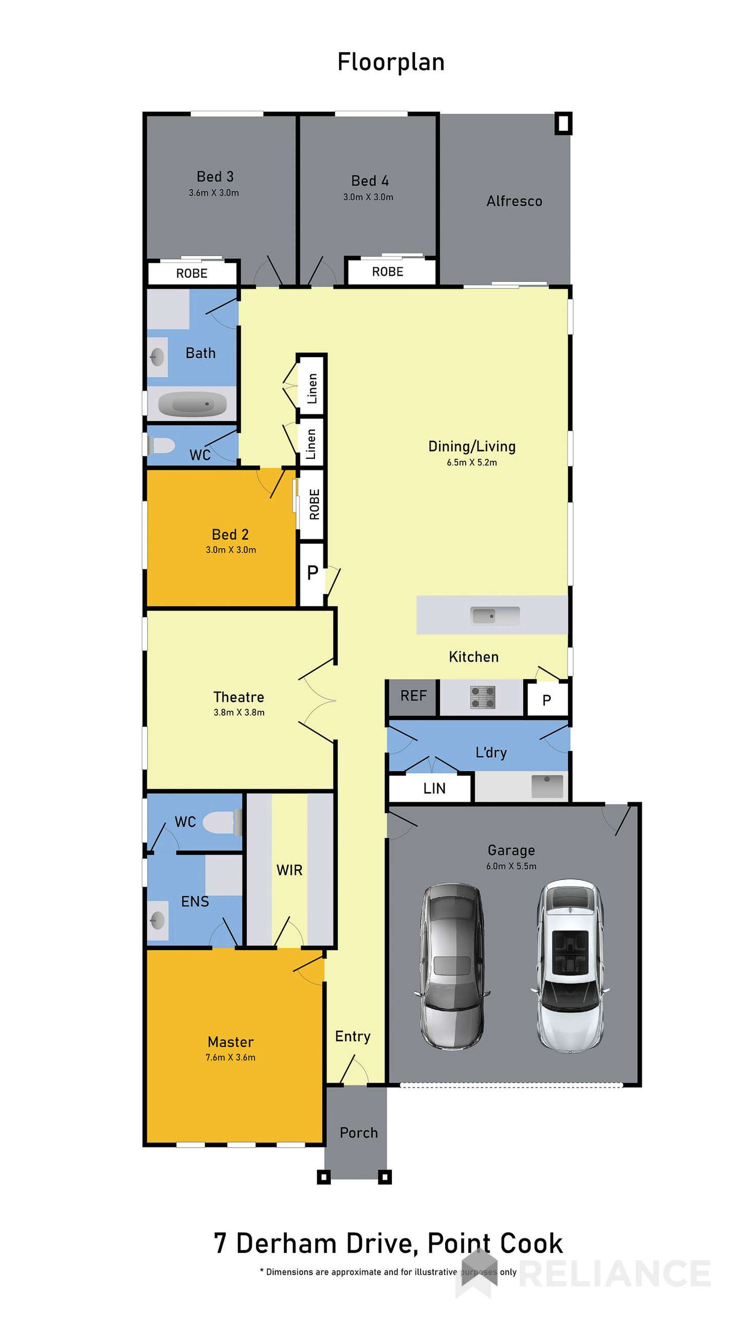 Floorplan of Homely house listing, 7 Derham Drive, Point Cook VIC 3030