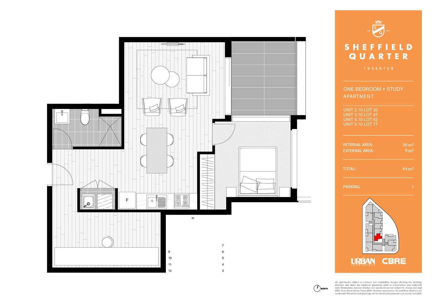 Floorplan of Homely apartment listing, 510/60 Lord Sheffield Circuit, Penrith NSW 2750