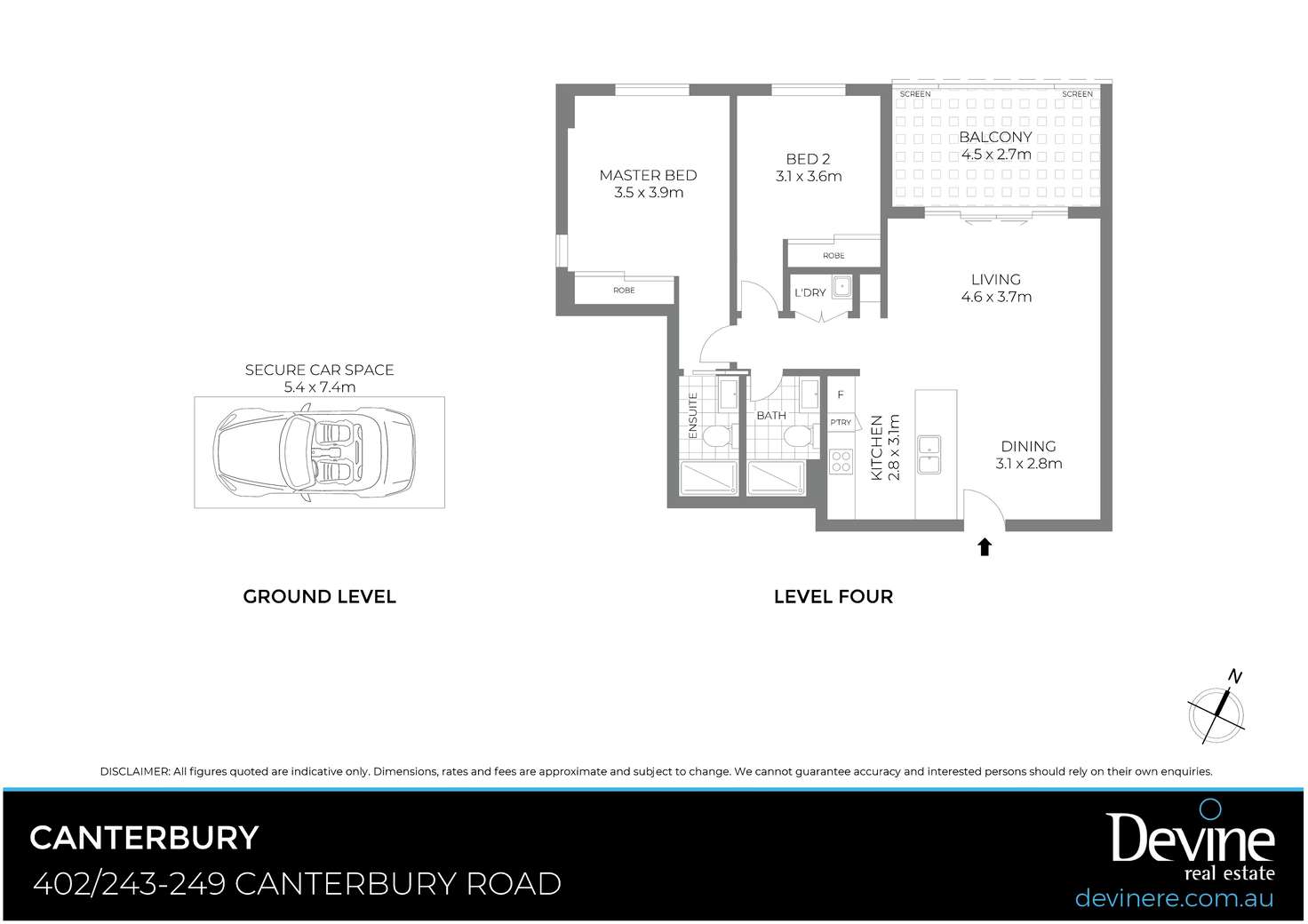 Floorplan of Homely apartment listing, 402/243-249 Canterbury Road, Canterbury NSW 2193