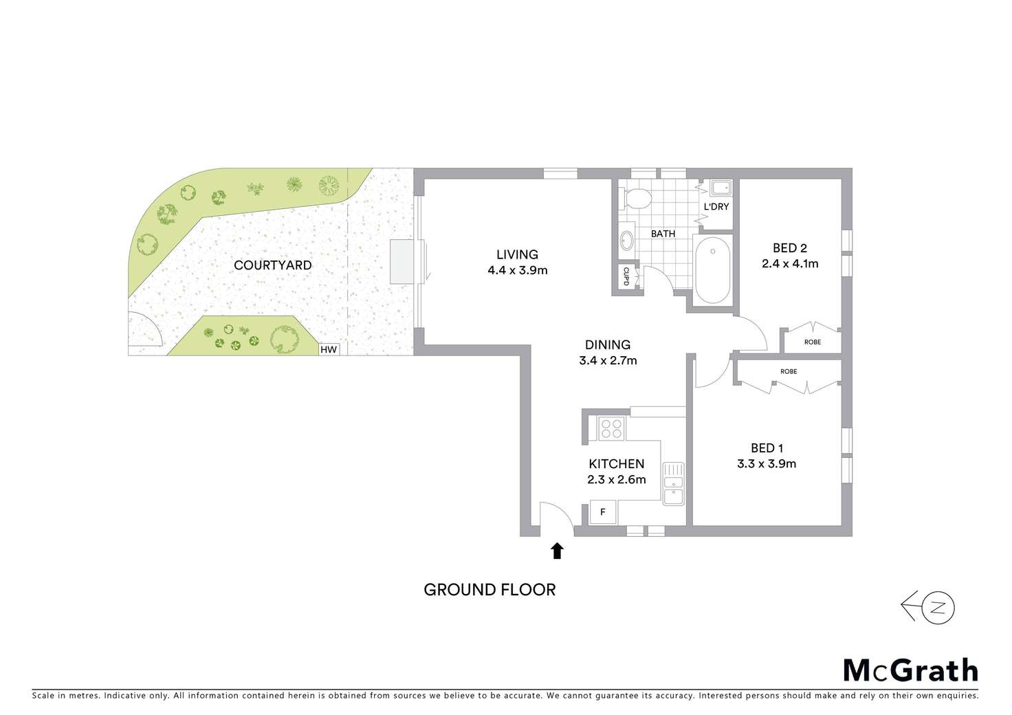 Floorplan of Homely apartment listing, 1/2 Playfair Place, Belconnen ACT 2617