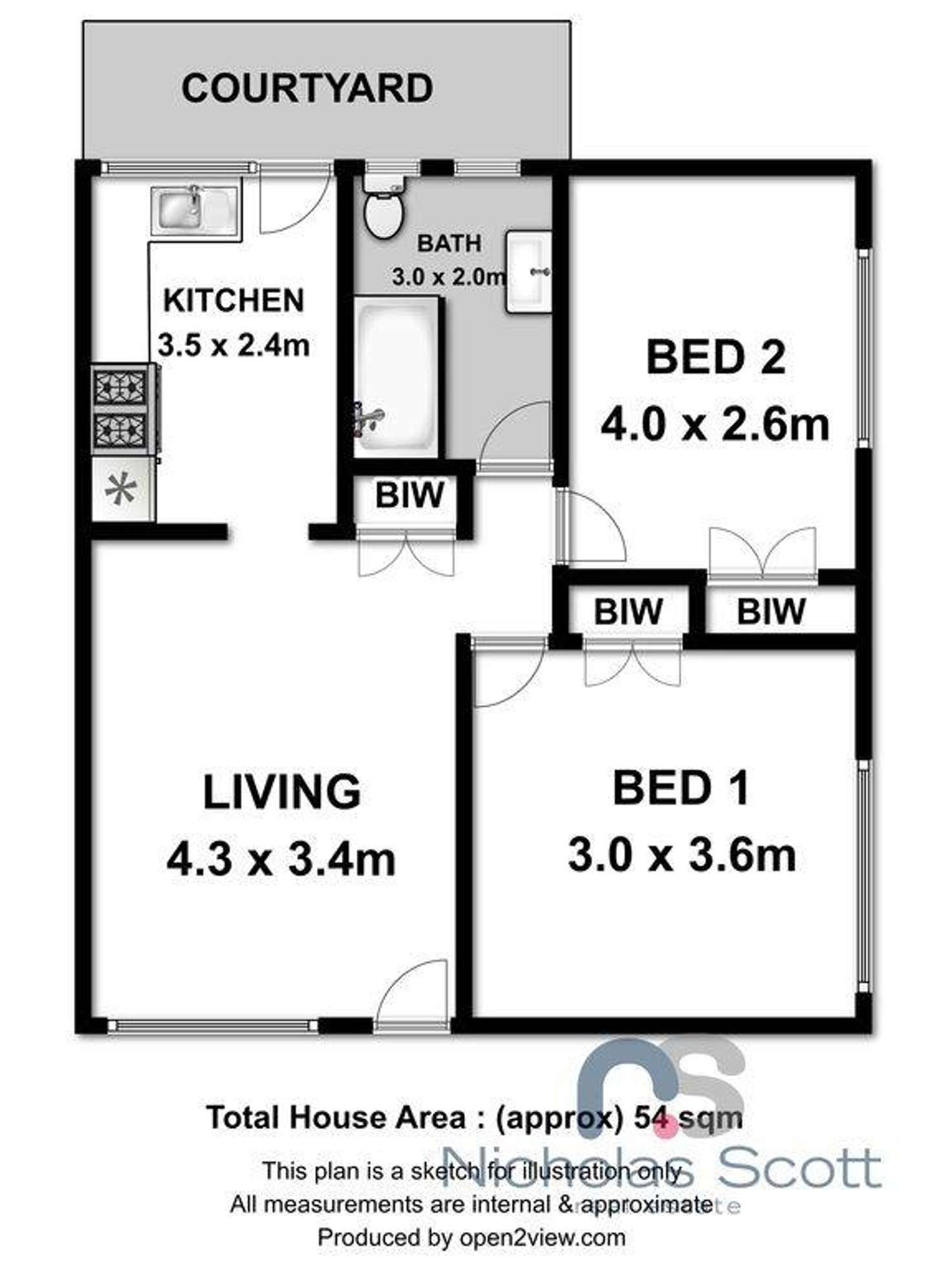 Floorplan of Homely unit listing, 1/217 Buckley Street, Seddon VIC 3011