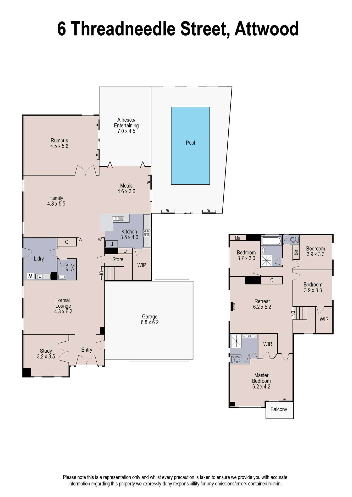 Floorplan of Homely house listing, 6 Threadneedle Street, Attwood VIC 3049