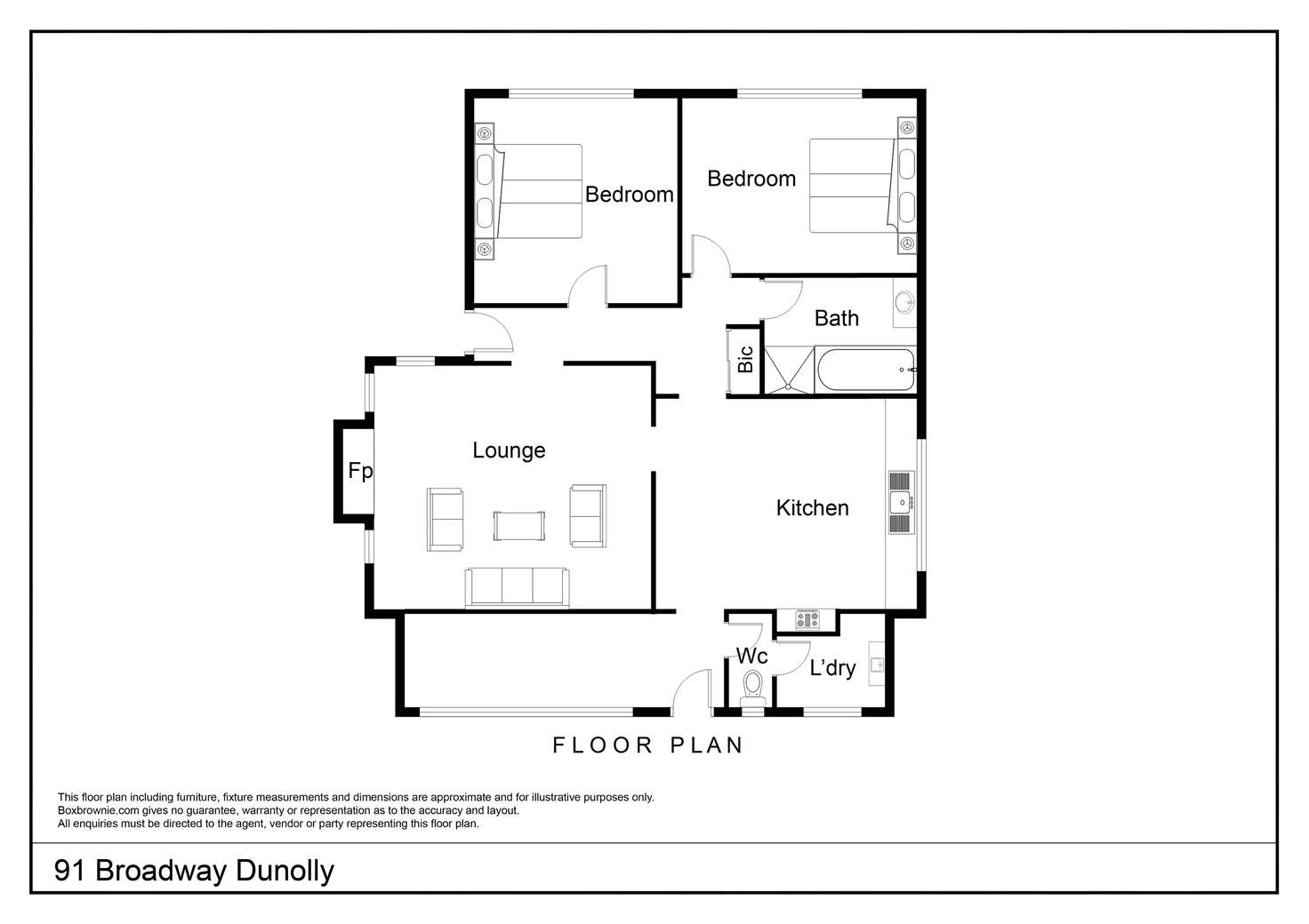 Floorplan of Homely house listing, 91 Broadway, Dunolly VIC 3472