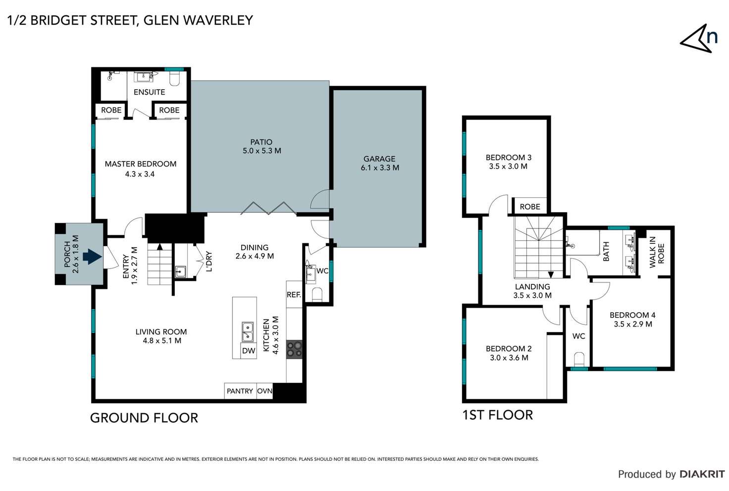 Floorplan of Homely townhouse listing, 1/2 Bridget Street, Glen Waverley VIC 3150