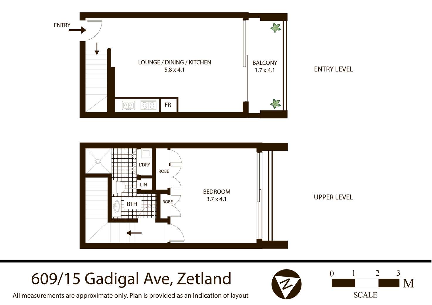 Floorplan of Homely apartment listing, 609/15 Gadigal Avenue, Zetland NSW 2017