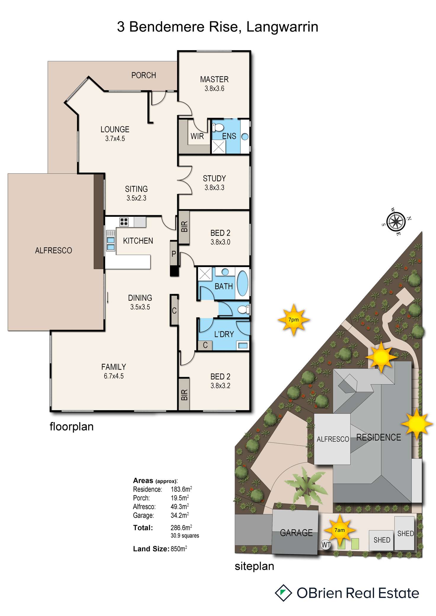 Floorplan of Homely house listing, 3 Bendemere Rise, Langwarrin VIC 3910