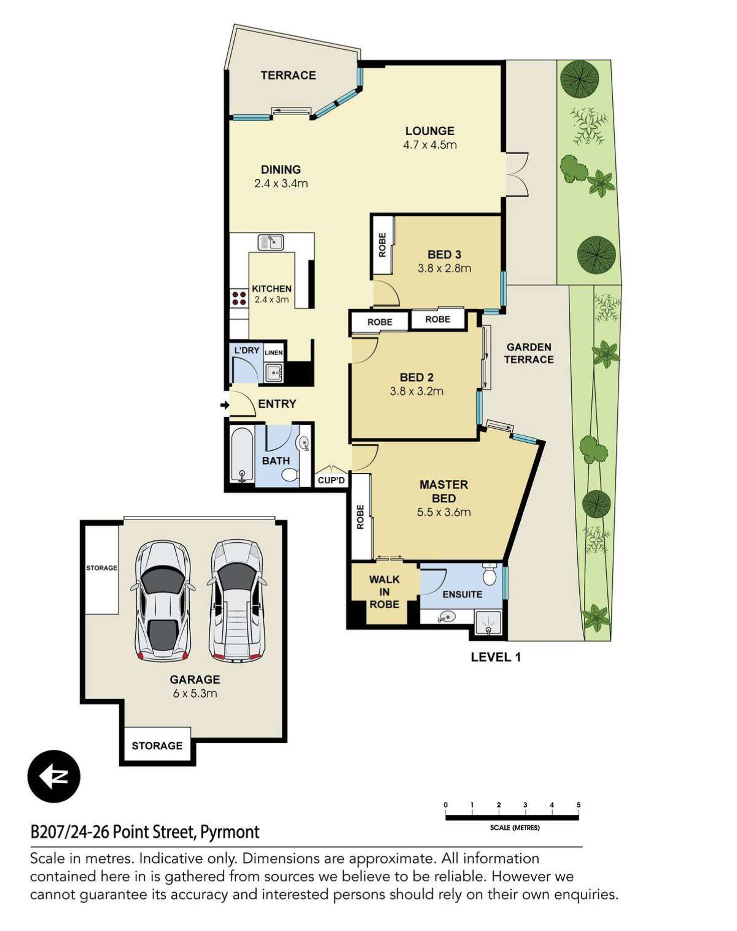 Floorplan of Homely apartment listing, B207/24-26 Point Street, Pyrmont NSW 2009