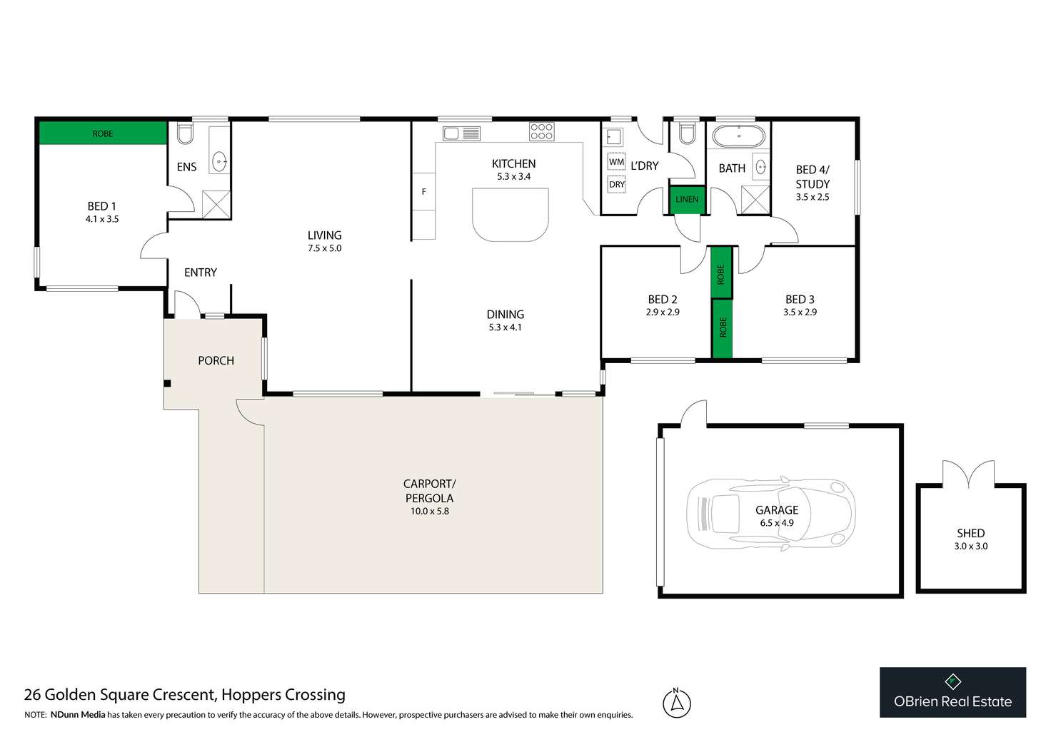 Floorplan of Homely house listing, 26 Golden Square Crescent, Hoppers Crossing VIC 3029