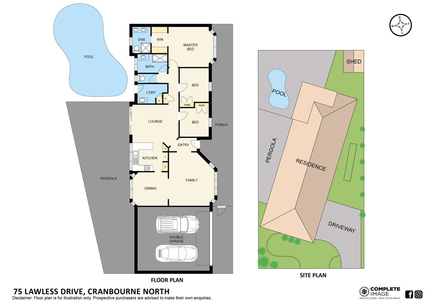 Floorplan of Homely house listing, 75 Lawless Drive, Cranbourne North VIC 3977