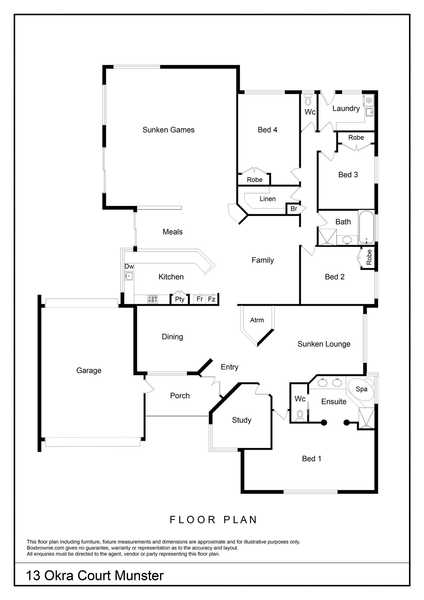 Floorplan of Homely house listing, 13 Okra Court, Munster WA 6166