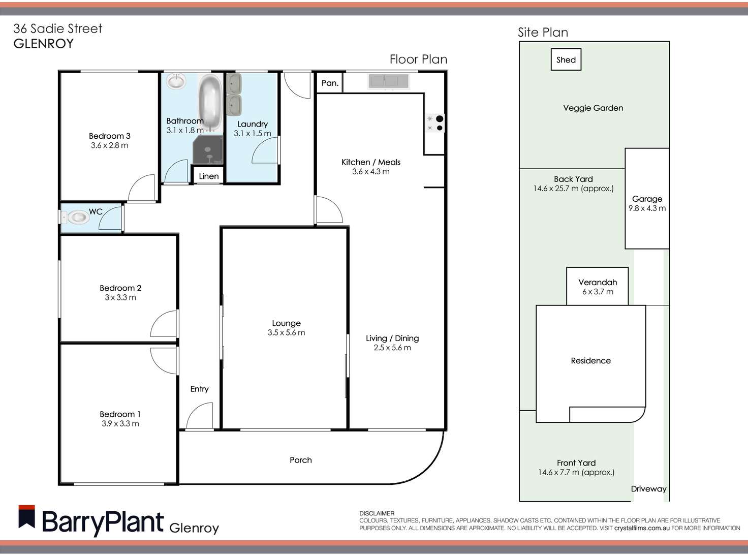 Floorplan of Homely house listing, 36 Sadie Street, Glenroy VIC 3046
