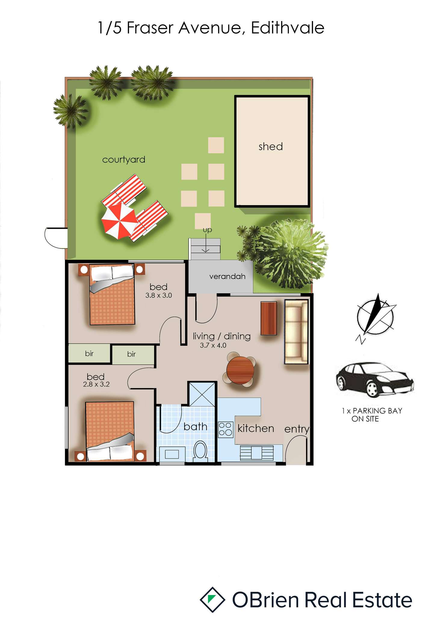 Floorplan of Homely apartment listing, 1/5 Fraser Avenue, Edithvale VIC 3196