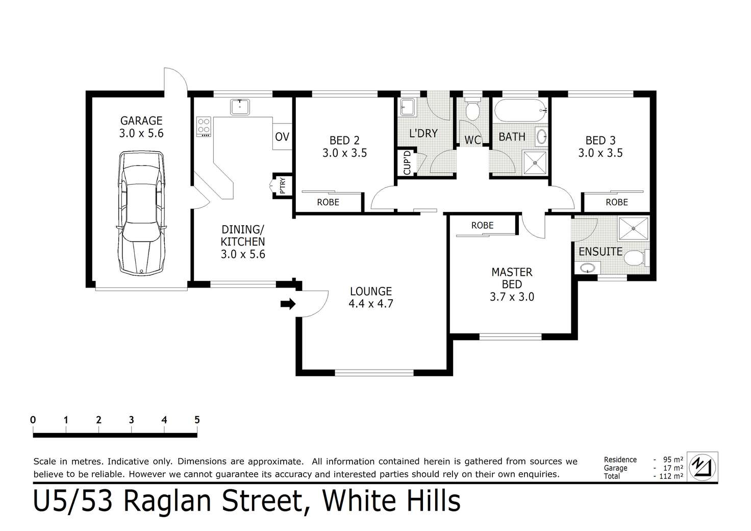 Floorplan of Homely unit listing, 5/53 Raglan Street, White Hills VIC 3550