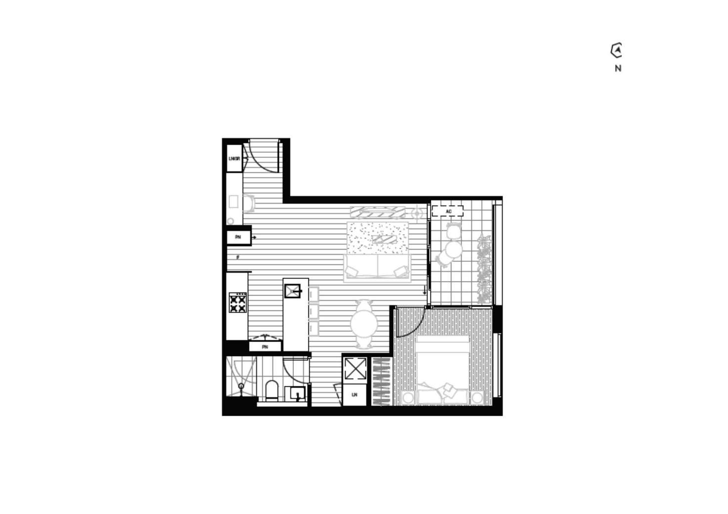 Floorplan of Homely apartment listing, 202/386 Spencer Street, West Melbourne VIC 3003