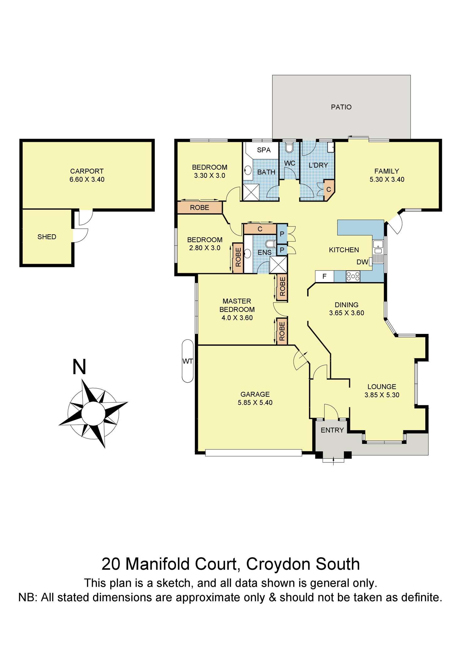 Floorplan of Homely house listing, 20 Manifold Court, Croydon South VIC 3136