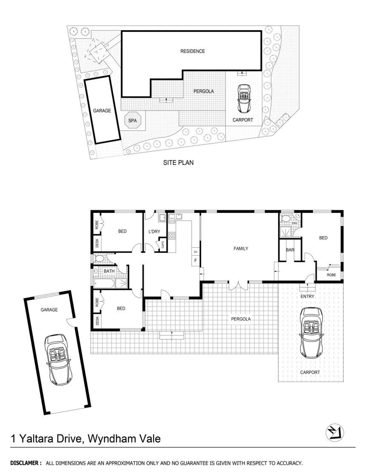 Floorplan of Homely house listing, 1 Yaltara Drive, Wyndham Vale VIC 3024