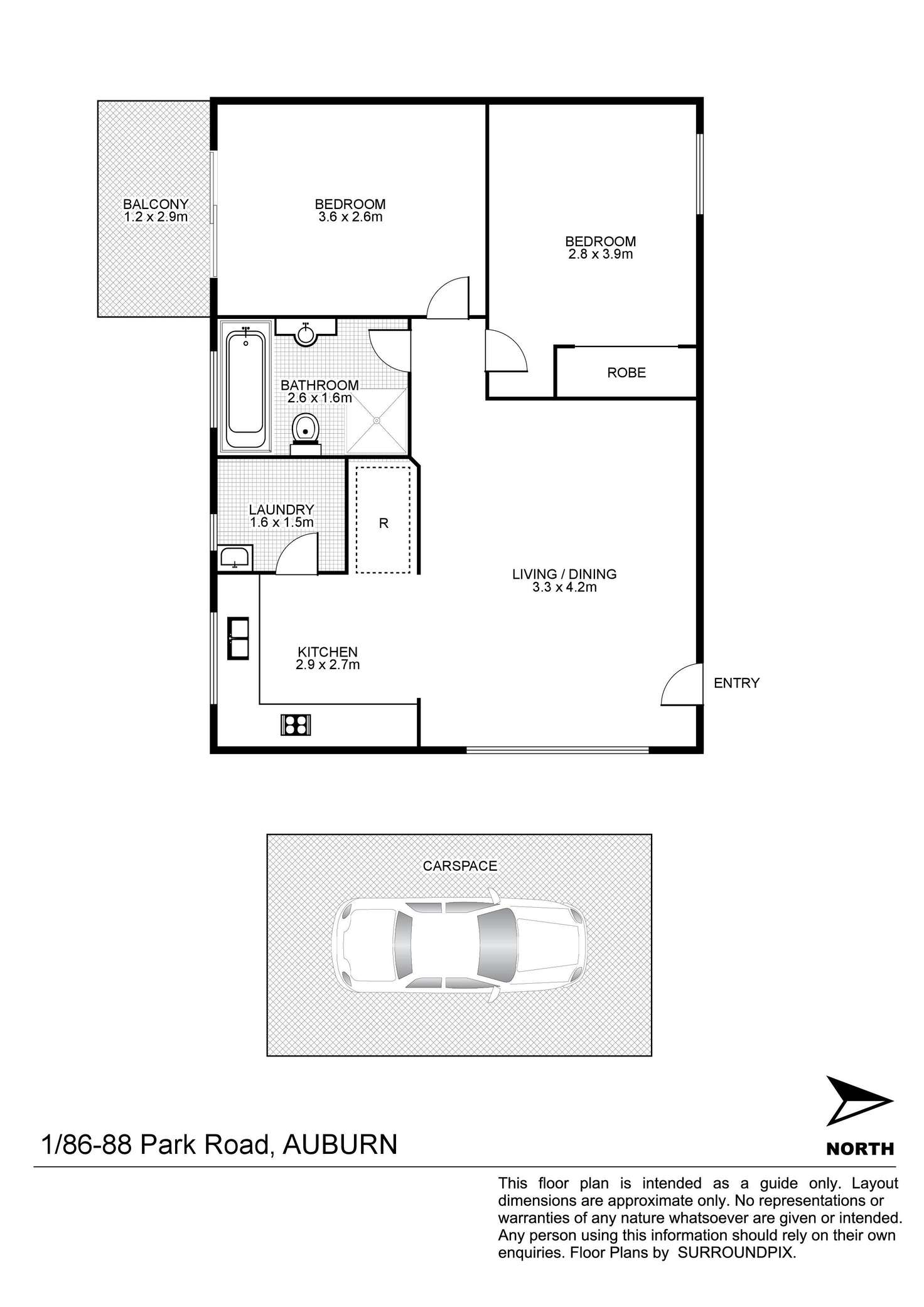 Floorplan of Homely apartment listing, 1/86 Park Road, Auburn NSW 2144