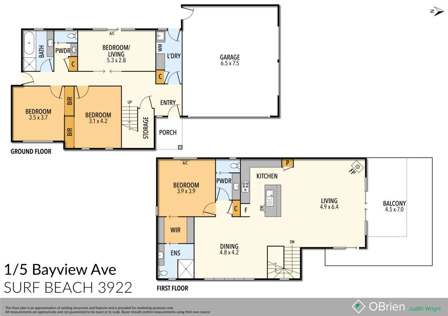 Floorplan of Homely house listing, 1/5 Bayview Avenue, Surf Beach VIC 3922