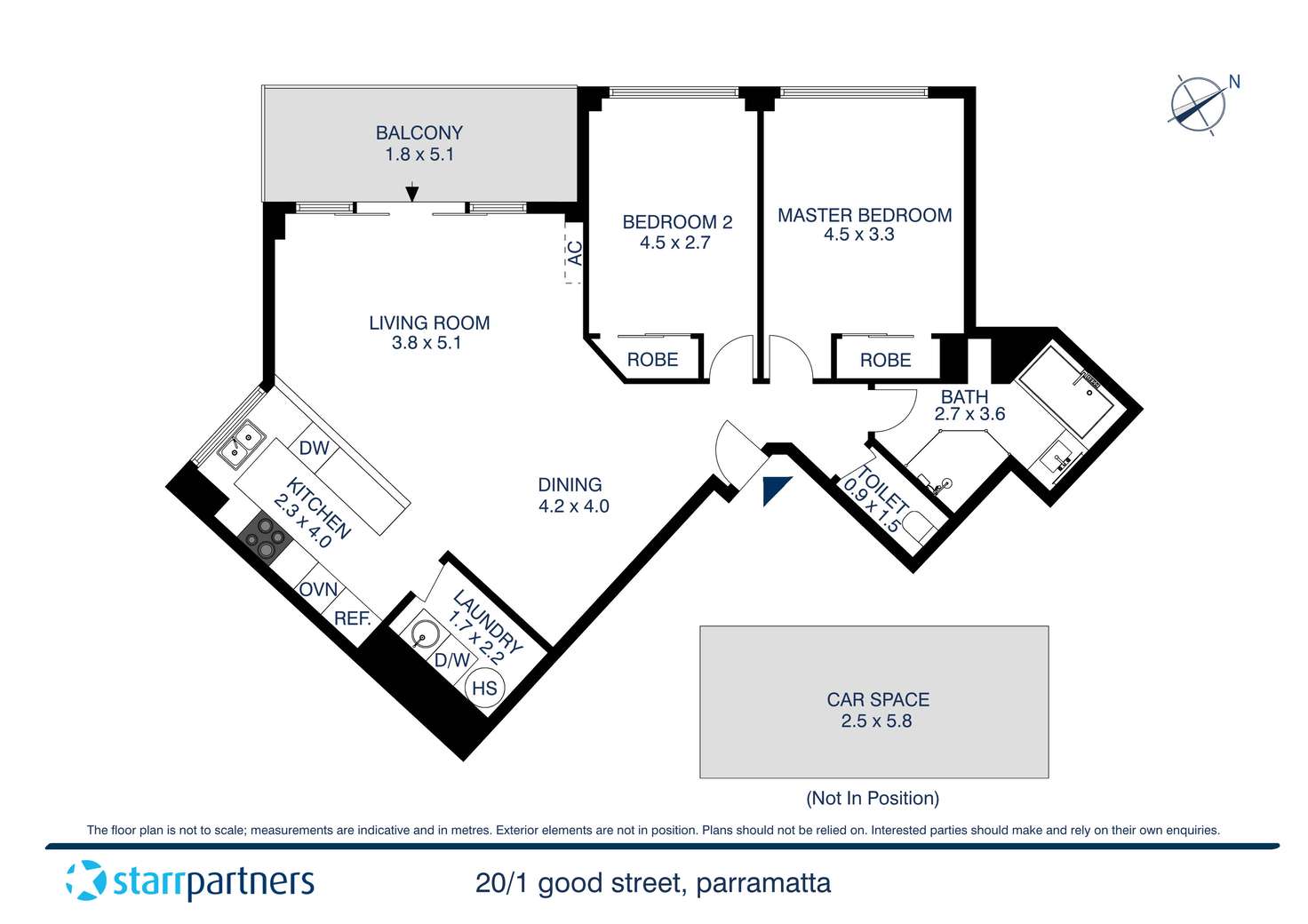 Floorplan of Homely apartment listing, 20/1 Good Street, Parramatta NSW 2150