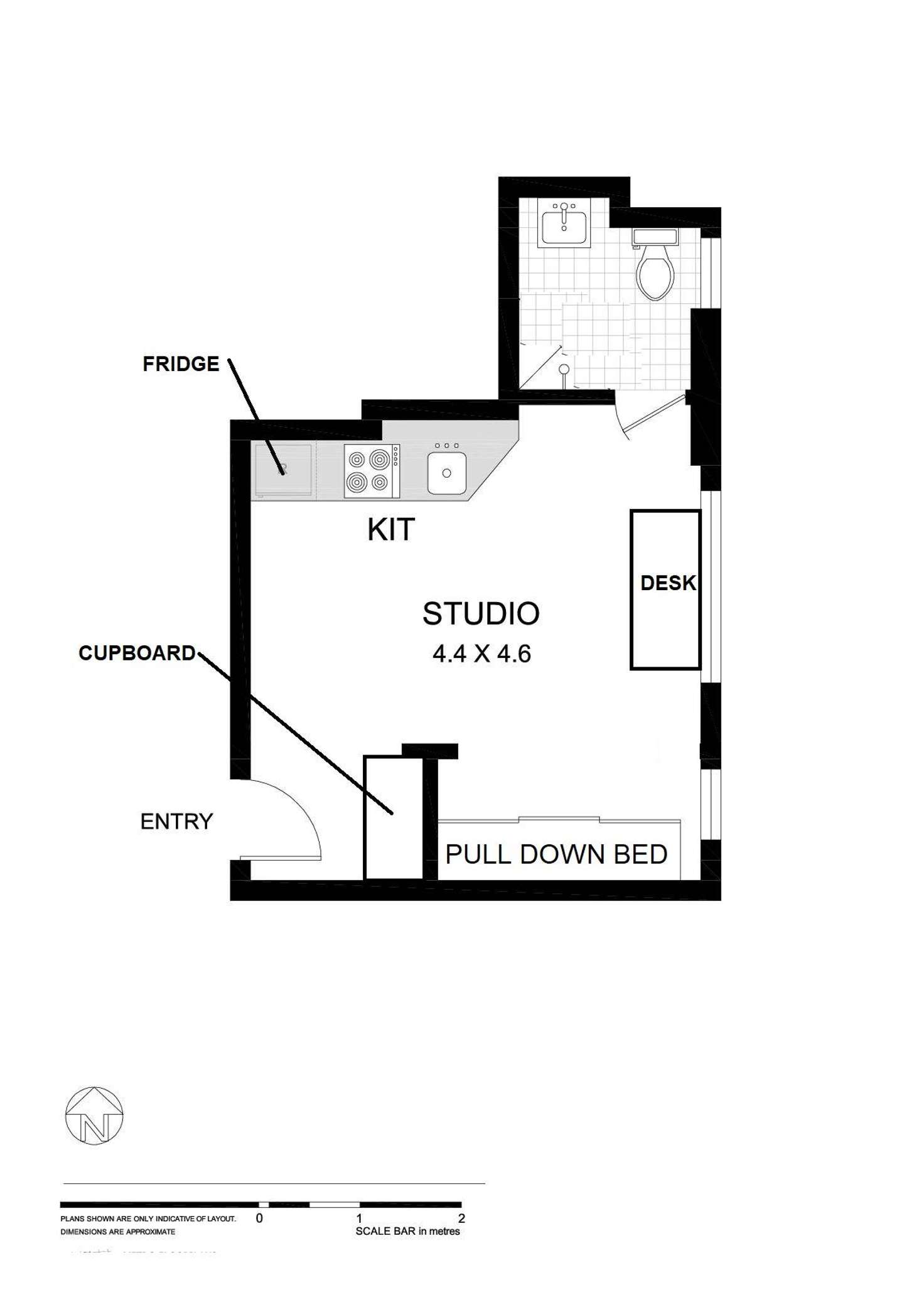 Floorplan of Homely studio listing, Level 2/46/5 Darley Road, Darlinghurst NSW 2010