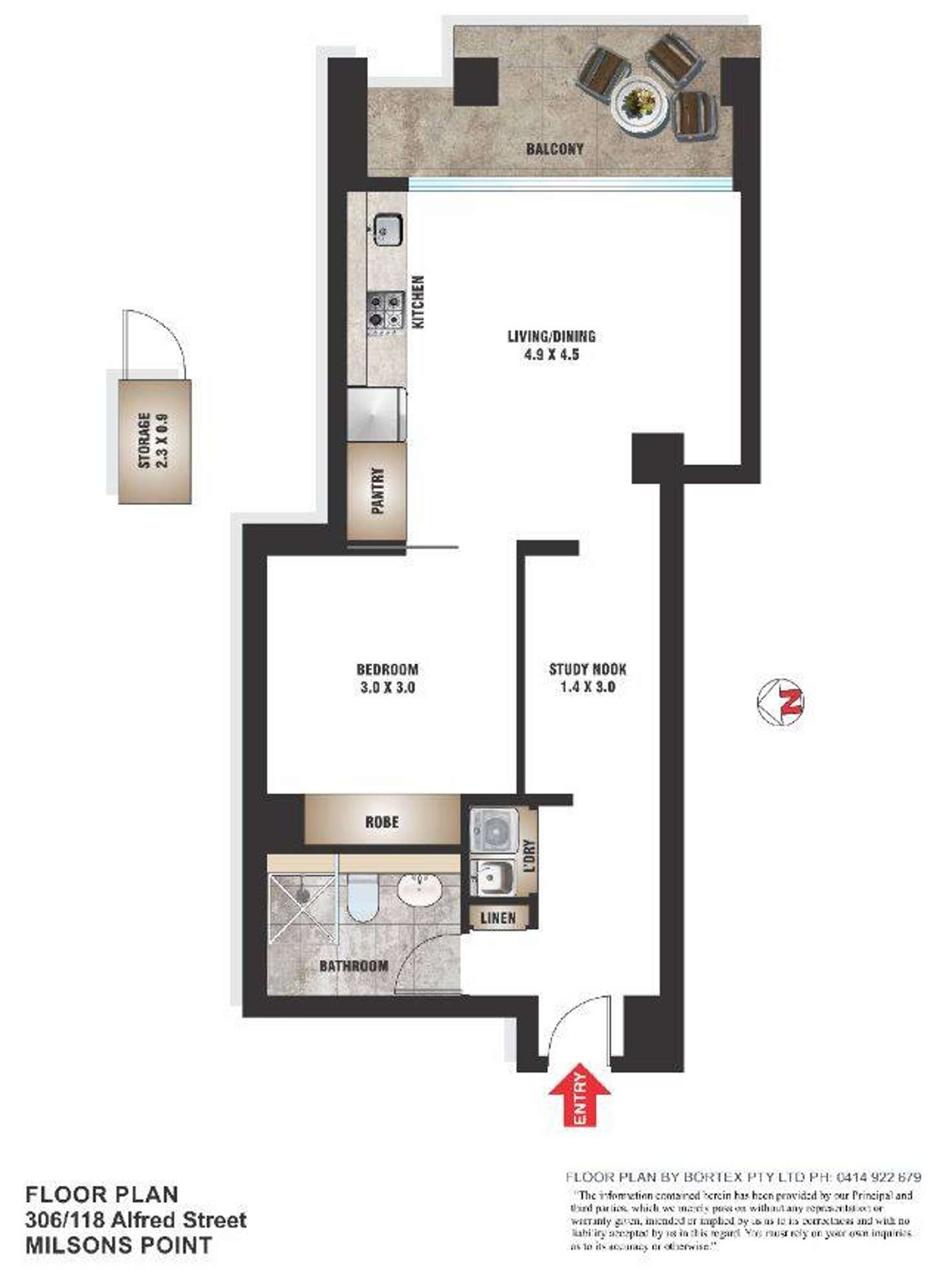 Floorplan of Homely apartment listing, 306/118 Alfred Street, Milsons Point NSW 2061