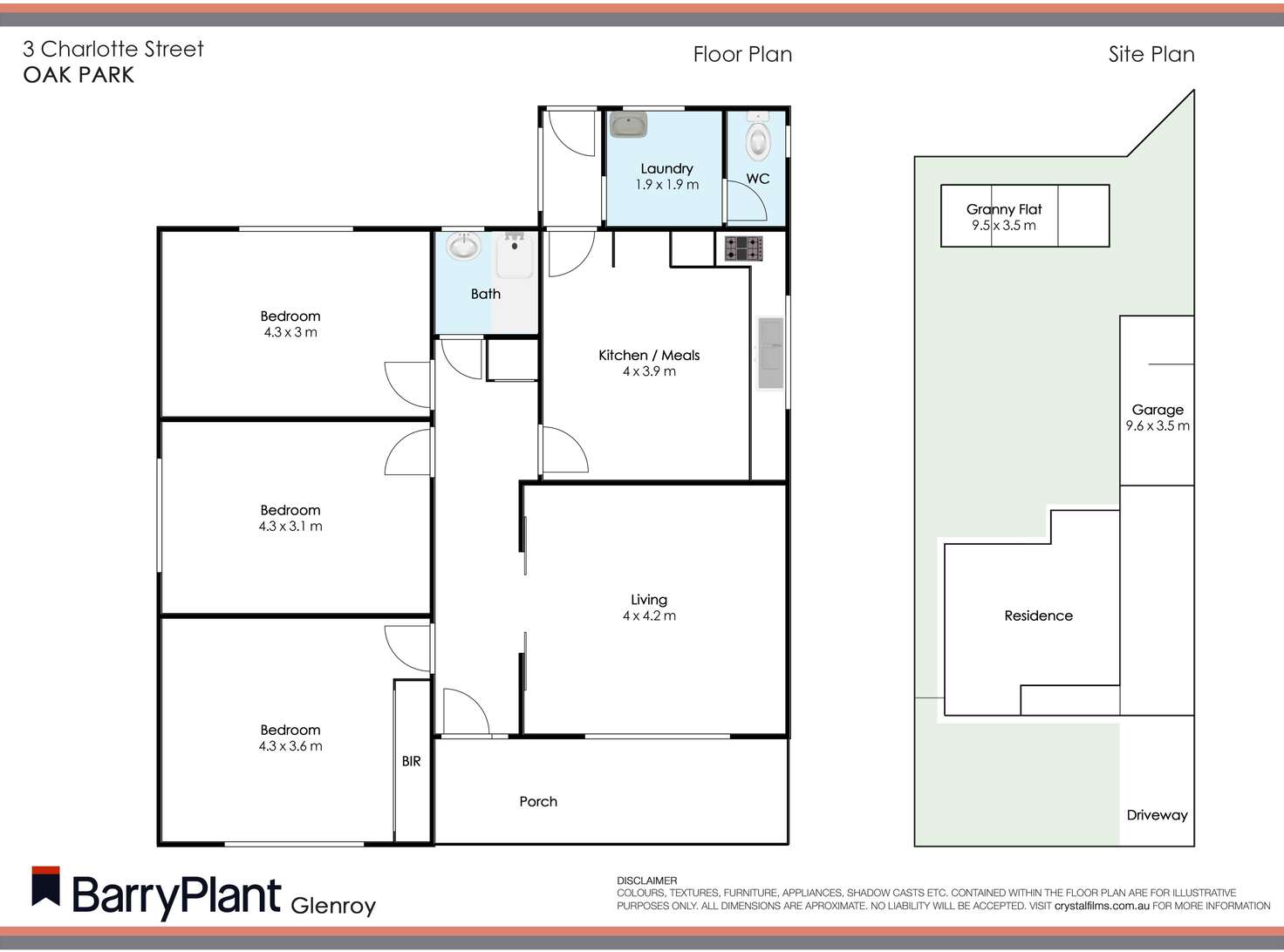 Floorplan of Homely house listing, 3 Charlotte Street, Oak Park VIC 3046