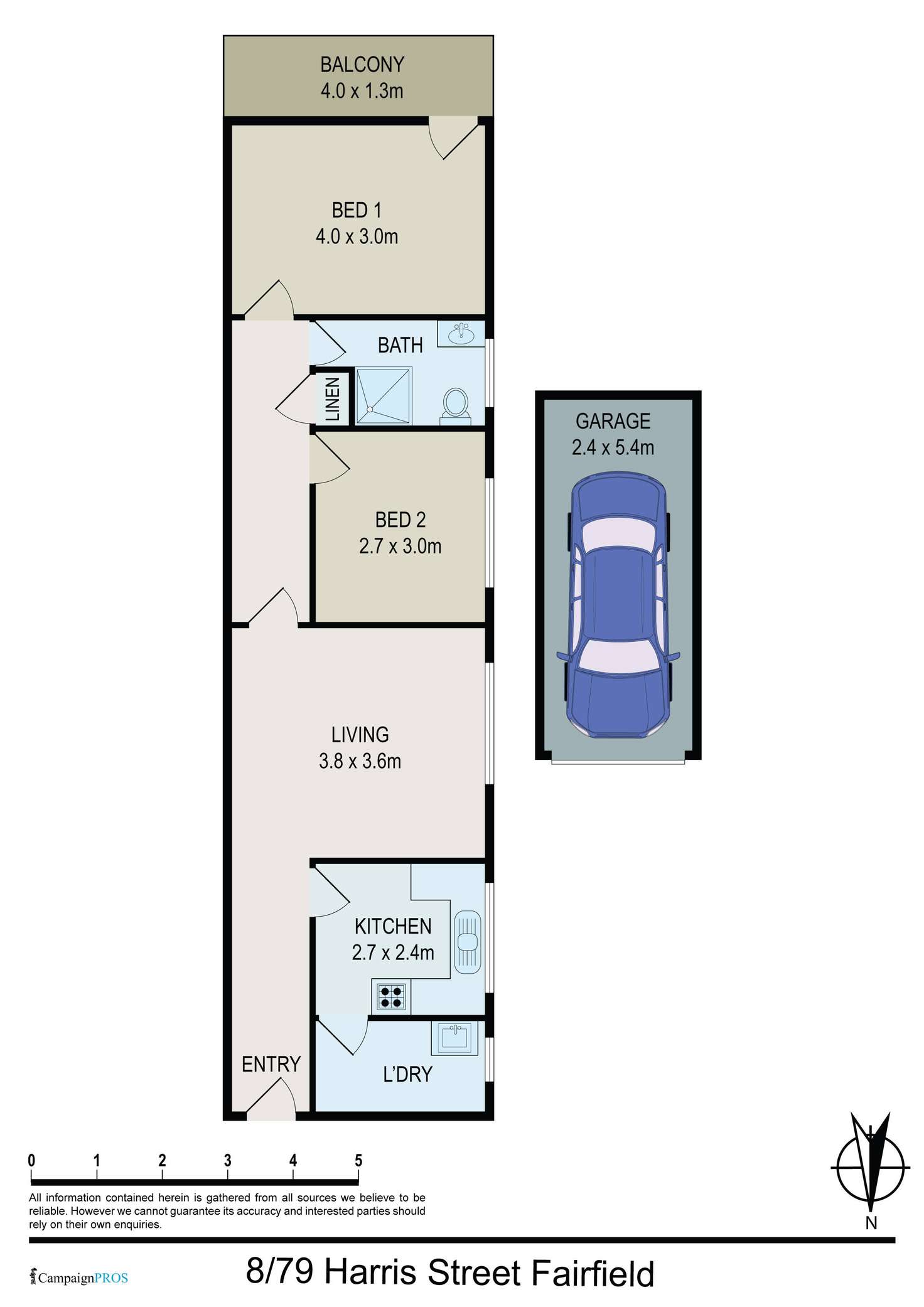 Floorplan of Homely unit listing, 8/79 Harris Street, Fairfield NSW 2165