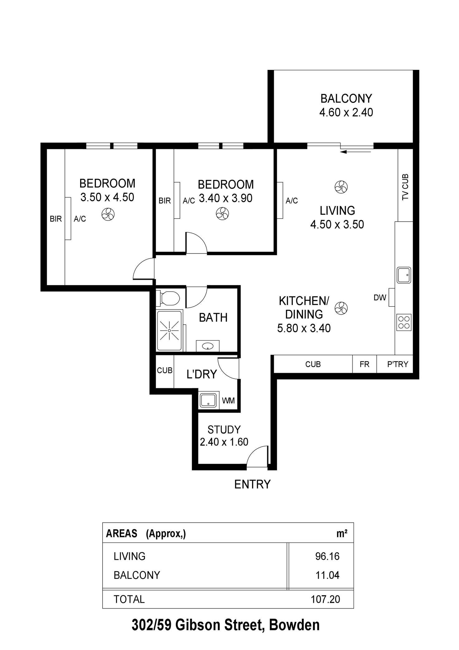 Floorplan of Homely apartment listing, 302/59 Gibson Street, Bowden SA 5007