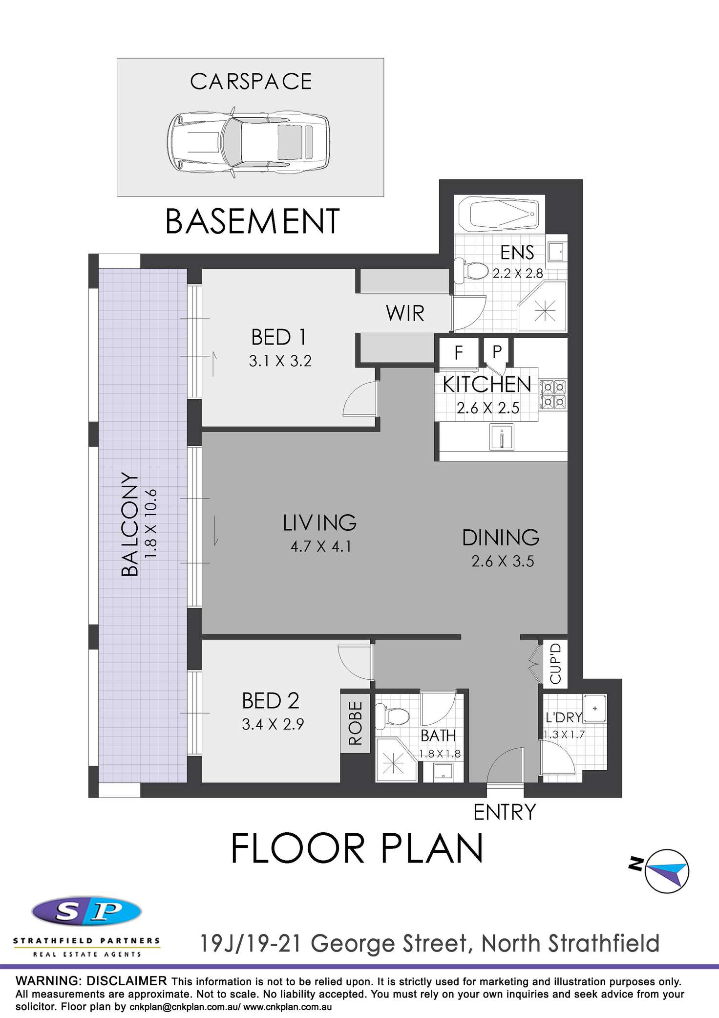 Floorplan of Homely apartment listing, 19J/19-21 George Street, North Strathfield NSW 2137