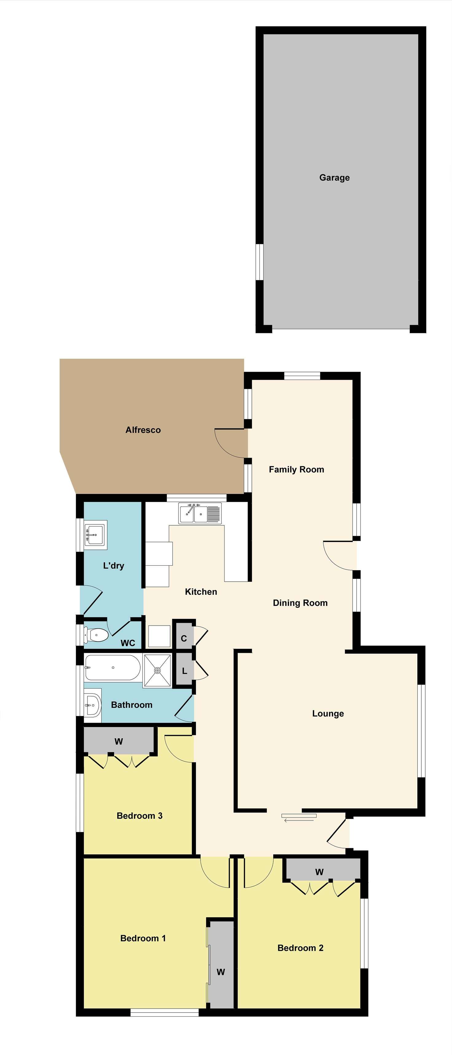 Floorplan of Homely house listing, 10 Gilbert Street, Wendouree VIC 3355