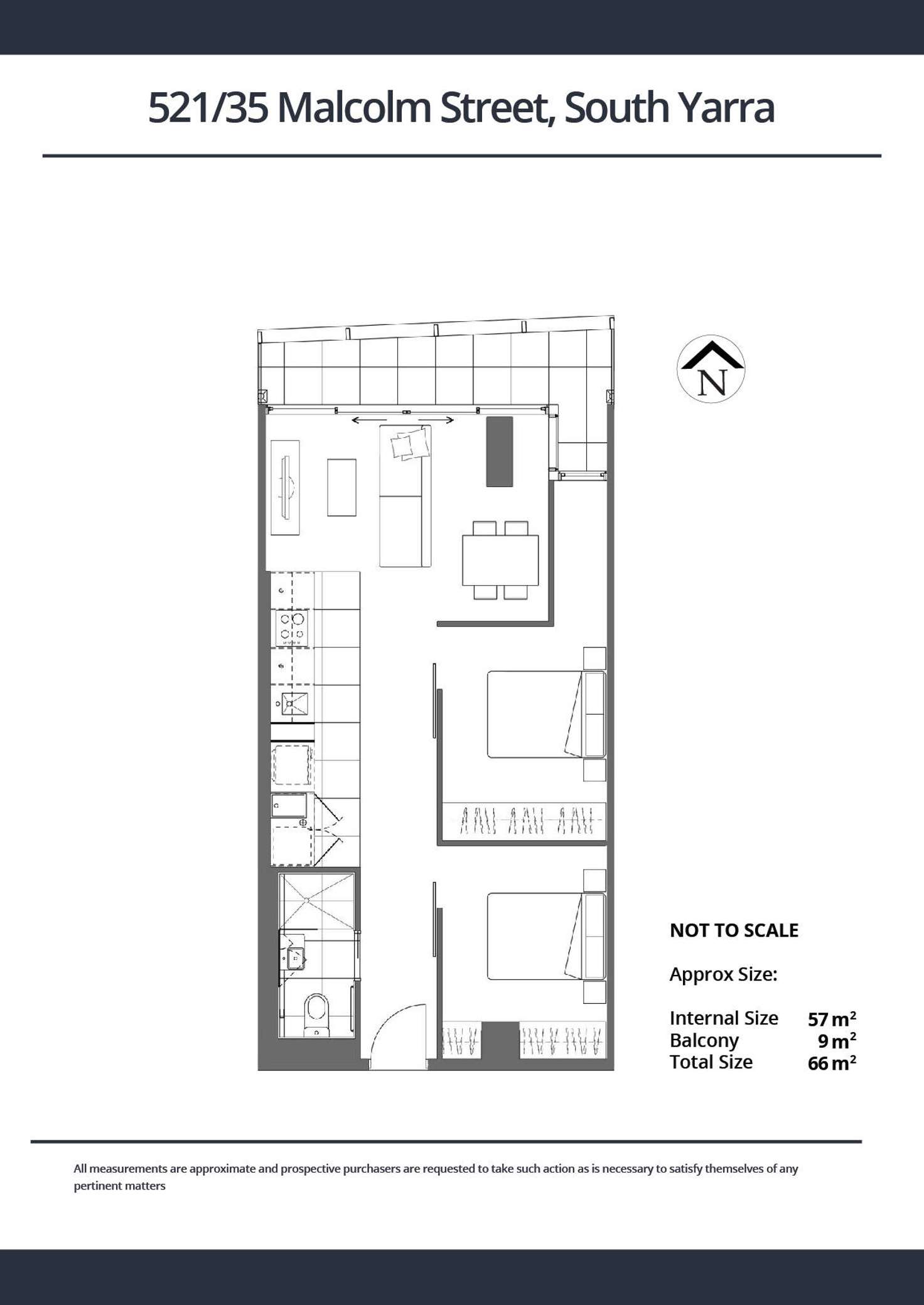 Floorplan of Homely apartment listing, 521/35 Malcolm Street, South Yarra VIC 3141