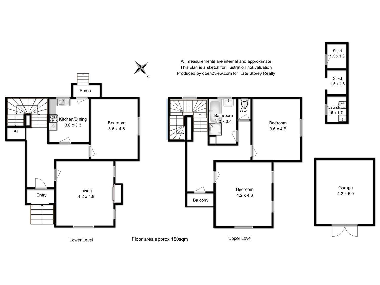 Floorplan of Homely townhouse listing, 302A Park Street, New Town TAS 7008
