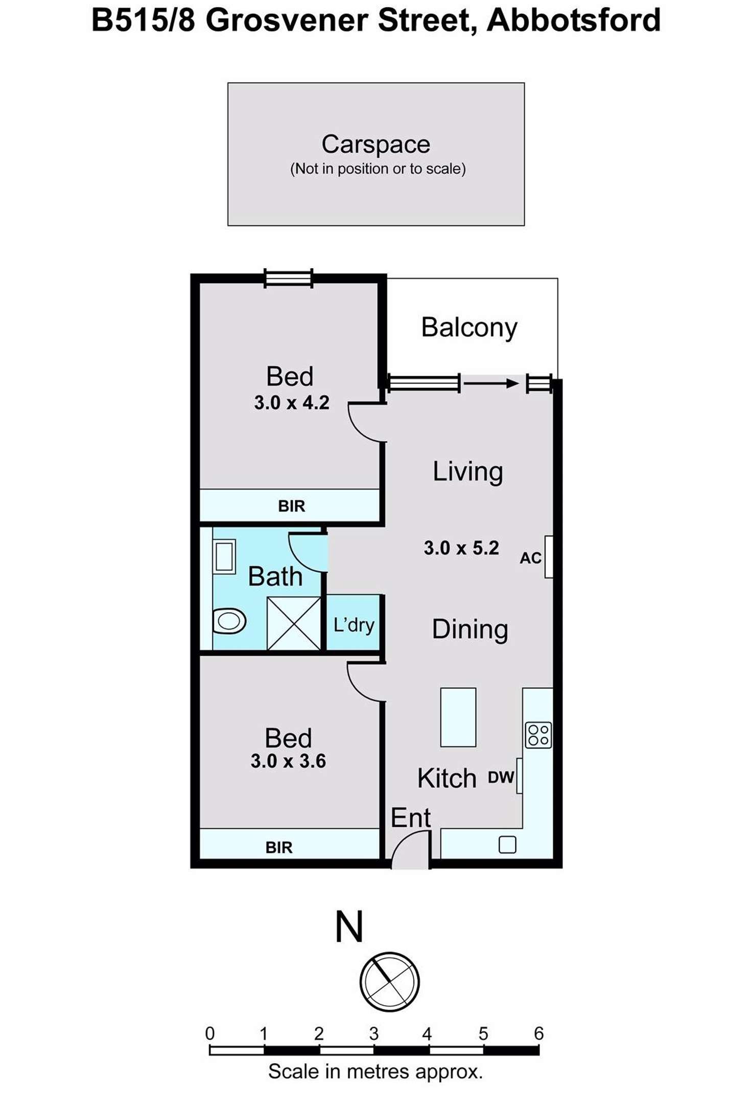 Floorplan of Homely unit listing, 515/8 Grosvenor Street, Abbotsford VIC 3067