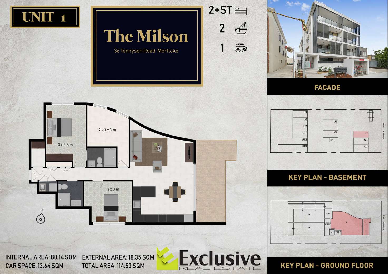 Floorplan of Homely apartment listing, 01/36 Tennyson Road, Mortlake NSW 2137